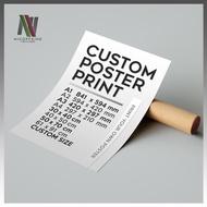 [Poster Only] Custom Poster Print A1 A2 A3 A4 30x40 40x50 50x70 Custom Size Printing | Large Poster 