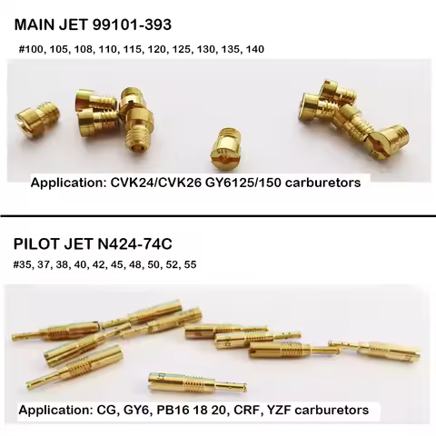 Carburetor Main Jets /Slow Jets For Keihin CG125 150 200 250 CVK24/CVK26 GY6125/150 Pilot Jet/Gicleu