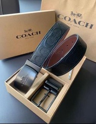 💎COACH蔻馳男款真皮印花皮帶💎