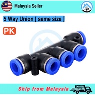 PK Union 5 way Fitting connect tube to tube,Air Pneumatic Fitting 4mm 6mm 8mm 10mm 12mm Quick Connec