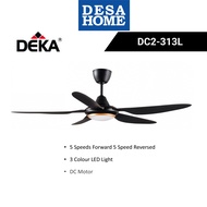 DEKA DC2-313L 5 SPEEDS 5 BLADES WITH DC MOTOR &amp; TRI-COLOUR LED LIGHT CEILING FAN DFDC2313LBK