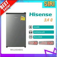 HISENSE ตู้เย็นมินิบาร์ รุ่น RR120D4BD1 ขนาด 3.4 คิว รุ่นนี้มีไฟตู้เย็น (1เครื่อง / 1 ออเดอร์) เงินสด One