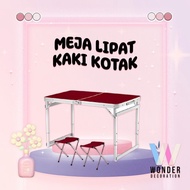 Penawaran Terbatas Meja Lipat Kaki Kotak + Kursi Meja Lipat Koper Meja