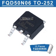 10ชิ้น FQD50N06 FQD 50N06ถึง-252 50A/60V N-Channel ทรานซิสเตอร์ MOSFET แบบดั้งเดิม