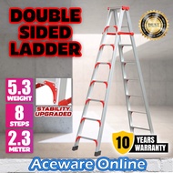 8 Step Ladderman Heavy Duty Aluminium Double Sided Ladder Multi Purpose Ladder Foldable Tangga Lipat
