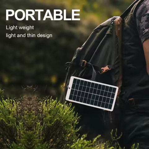 12V Solar Generator EVA Laminated 10W Solar Power Bank with DC Port Carabiner Emergency Solar Panel 