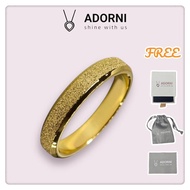 ADORNI Wide Design Band Ring With Full Surface Froster Ring In Gold Jewelry Accessories Cincin
