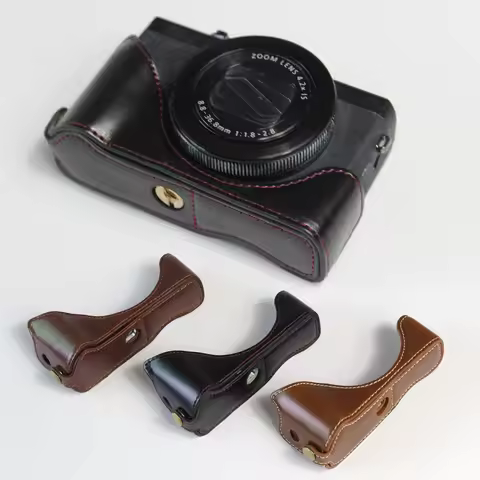 Leather Case for Canon G7X Mark III Camera Protect Half Grip
