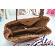 Women's Straw Woven Shoulder Bag7Fukai Woven Bag Straw Bag New Beach Bag