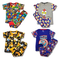 BOYS PYJAMAS 1 2 3 4 5 6 7 8 YEAR TAHUN 100% COTTON NIGHTWARE TWO PIECE PAJAMAS BAJU TIDUR BUDAK LEL