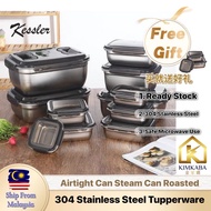 Tupperware Airtight Kessler 304 Stainless Steel Foodlock Food Storage Box Refrigerator Organizer 不锈钢保温盒套组