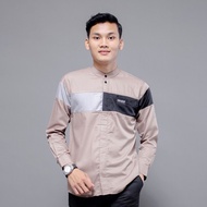 HITAM Koko Shirt Long Sleeve TOYOBO Material Smooth Plain Motif Combination Of Cool Batik MUSLIM Clothes For Men Latest Gray Black NAVY SIZE M L XL
