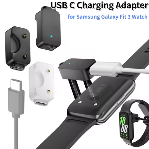 Replacement Charger Adapter for Samsung Galaxy Fit 3 Watch Portable USB Type-C Charging Dock for Sam