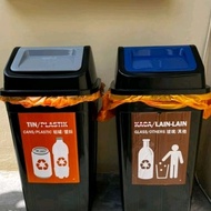 Swing Top Dustbin / Recycle Dustbin /Roomy Tong Sampah /Dustbin 50Lt/Plastic Basket /Tong Sampah Pla