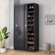 Economical Shoe Cabinet Shoe Rack Sliding Door Wooden Multi-layer Storage Cabinet Simple Entryway Ca
