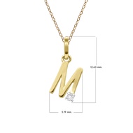 Gemondo จี้ทองคำแท้ 9 กะรัต (9K) ตัวอักษร A B C D E F H J K M N O P R S T V W Y Z ประดับเพชรแท้ : จี