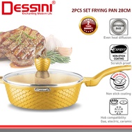 DESSINI ITALY GGFFP-28 Frying Pan Granite Die Cast Aluminium Non Stick Casserole Pot Bowl Cookware T