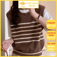 Women's Wool Gilet with Horse Embroidery and Plaid Sleeveless Sleeveless GOSS GA820 Youthful and Dyn