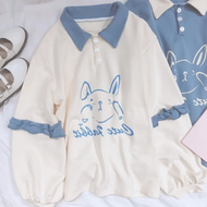 ONE - 薄款polo領無帽衛衣（杏色L-4XL）（下單後聯絡客服確認發貨尺碼）#F349001605