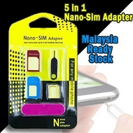 Sim Card Adapter 5 in 1 Metal Sim Card Tray Removal Eject Pin Sim pin key Sim lot NANO MIRCO SIM CAR