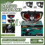 Y15ZR V2 LC135 V8 LED HEAD LAMP NARUTO RGB HEADLAMP CUSTOM REMOTE APPS BLUETOOTH LC135 V8 Y15ZR V2