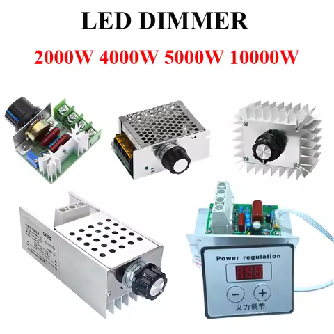 LED Dimmer Switch 220V 2000W 4000W 5000W 10000W Dimmers LED 12V 24V SCR Motor Speed Controller Volta