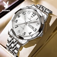 [Everyday joker ]playboy New Business Digital Dial Men's Watch Waterproof Dual Calendar Quartz Watch