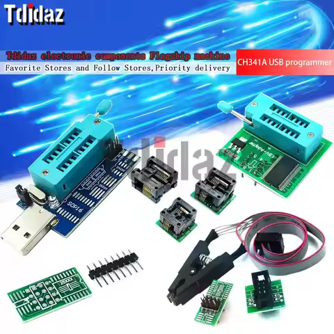 CH341A Programmer adapter+SOIC8 adapter+ SOP8 clip with cable+1.8V adapter CH341A EEPROM Flash BIOS 
