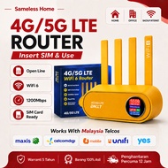 4G/5G WiFi 6 CPE Router 1200Mbps Openline SIM Card Router 4G LTE CPE for Maxis Hotlink CelcomDigi YE