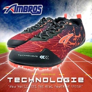 Ambros Technologie Spike Shoes for Track & Field Running for Men & Women - Color Peach/Black - AMJ01