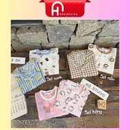 Set of 2 short sleeve pajamas baby sleepwear standard form soft fabric pink brown and blue tone for 