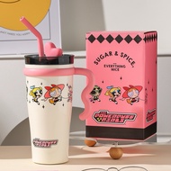 แก้วสแตนเลส 316 แก้วเก็บความเย็น powerpuff girls แก้วน้ำ ขนาด 900ml. แบรนด์ Beddy Bear
