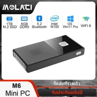 ใหม่ Pocket Mini PC มินิพีซี Intel Alder Lake N6000/N100 Quad Core 8/16GB LPDDR5 WiFi 6 Bluetooth 5.2 HDMI Type-C 4K 60Hz Pocket Mini Computer รองรับ M.2 SATA SSD Storage Expansion (เปิดใช้งานล่วงหน้า Win 11 Pro)