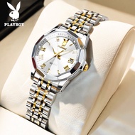 playboy watch for women นาฬิกา ผู้หญิง กันน้ำ ปฏิทิน ส่องสว่าง สแตนเลส สายนาฬิกา นาฬิกาผู้หญิง 100% 