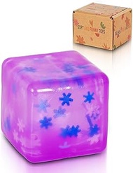 1 pack 5 cm / 1.97 inches snowflake squeeze toy - fidget toys for kids and adults, stress cube, squi