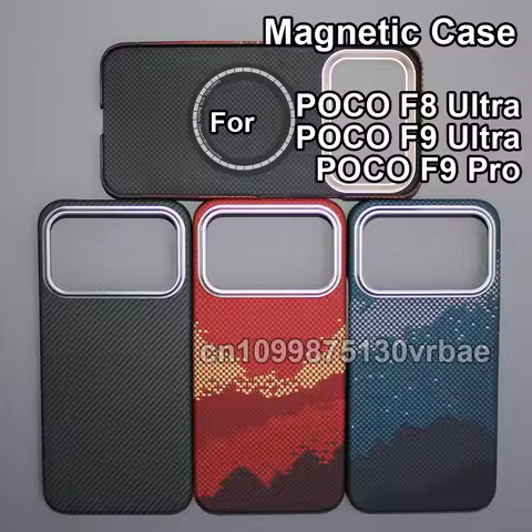 For Xiaomi Poco F8 Ultra/Poco F9 Ultra/Poco F9 Pro Case Aramid Fiber 600D Kevlar Carbon Fiber Fabric