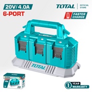 TOTAL Tools P20S 6 Port Battery Charger (20V / 4A) TFCLI2064