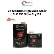 2K Clear 2:1 Slow Dry Premium Medium High Solid Mirror Gloss Finish 1.35 LITER Auto Cat Paint CLC555 CARLOUR PRO