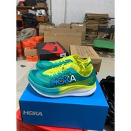 HOKA platform shoes Original HOKA ONE ONE Unisex Rocket X 2 Shock Absorption Running Shoes Blue Yellow