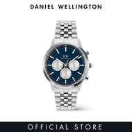 Daniel Wellington Iconic Chronograph 42mm Arch 5-Link Arctic Panda Silver Men Watch stainless steel