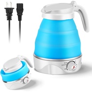 Portable Electric Travel Kettle, 600ml Collapsible Silicone Kettle with Temperature Adjustment Funct