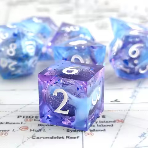 RPG Resin Dice Set, Liquid Core Dice, Polyhedral Game Dice For RPG Dungeons and Dragons DND Dice Set