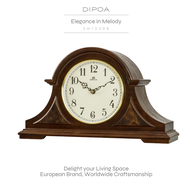 DIPOA Elegance in Melody (SM103DB) นาฬิกาตั้งโต๊ะ จากไม้เนื้อแข็ง ดีไซน์เรียบหรู วินเทจ