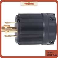 YUJINX Locking Plug, Brass Contacts 30A 277-480V Adapter Plug, Lock Adapter Black Industrial Grade L