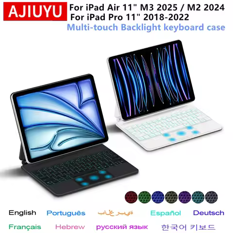Magic Keyboard Case for iPad Air 11 inch M3 2025 M2 Pro 11 Smart Cover Folio Multi-touch Magnetic Ba