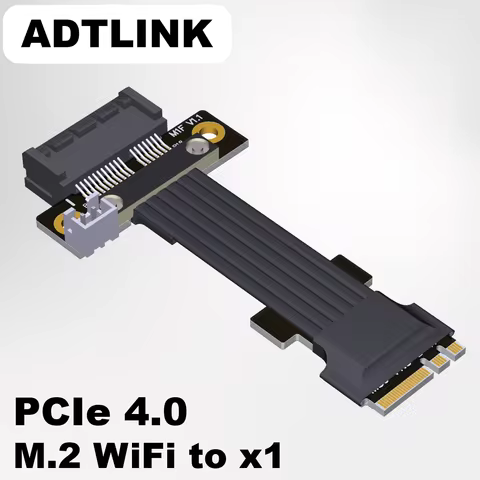 ADTLINK PCI-E 4.0 M.2 WiFi to X1 Riser Cable Key A.E. NGFF Interface Extension M.2 A.E Key For PCIe 