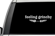 Feeling Grinchy Patel Leaf Moody Lazziness Quote Window Laptop Vinyl Decal Decor Mirror Wall Bathroom Bumper Stickers for Car 6 Inch