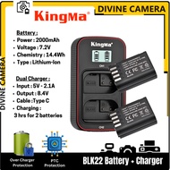 KingMa DMW-BLK22 2-Pack Battery and LCD Dual Charger Kit for Panasonic LUMIX S5