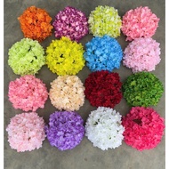 Set of 5 silk hydrangea flower heads 15cm