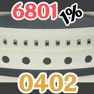 10pcs Chip resistor smd 6801 682 6K80 1% size 0402 1005 6.8Kohm 6.8K ohm 6.8 Kohm 6.8K ohm 6.8 Kohm